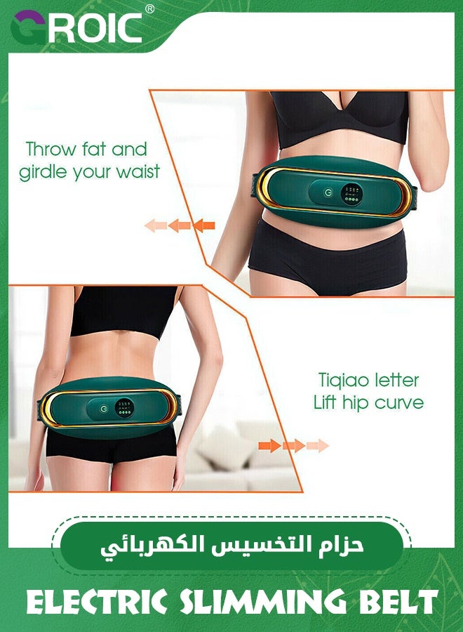 GROIC Slimming Belt, Heating fitness equipment,Weight Loss Machine for Women, Adjustable Vibration Massage, 3 Massage Modes,Belly Fat Burner,Waist Massager(Green) - Image 2