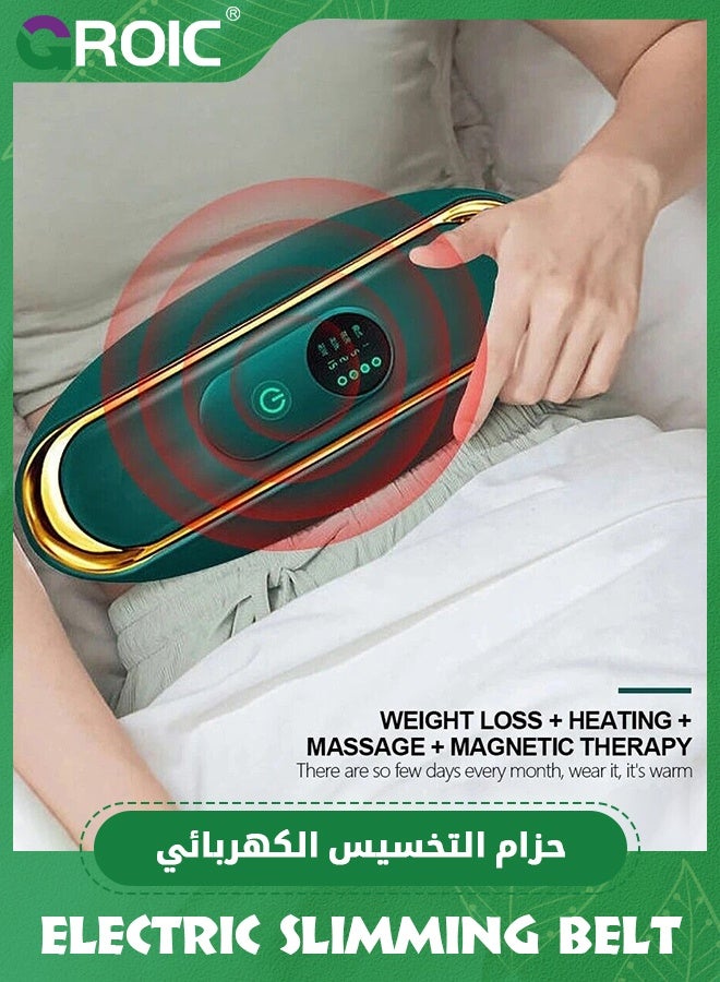 GROIC Slimming Belt, Heating fitness equipment,Weight Loss Machine for Women, Adjustable Vibration Massage, 3 Massage Modes,Belly Fat Burner,Waist Massager(Green) - Image 1
