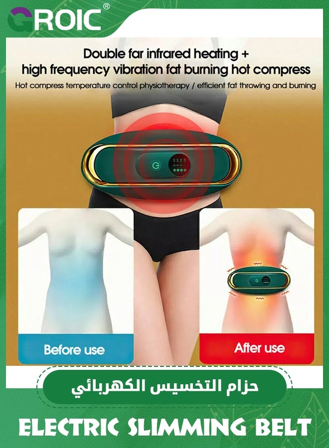GROIC Slimming Belt, Heating fitness equipment,Weight Loss Machine for Women, Adjustable Vibration Massage, 3 Massage Modes,Belly Fat Burner,Waist Massager(Green) - Image 4