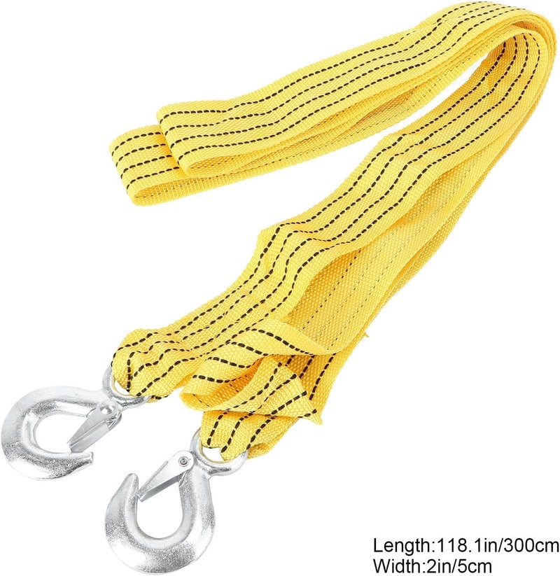 Nylon Heavy Duty Tow Rope 3pcs 2.85m 3 Ton Single Layer Thick Vehicle Emergency Towing Straps with Reflective Bands for Car and Escape Random Color - Image 2