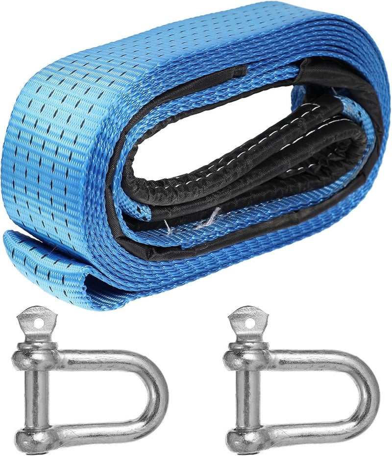 Nylon Heavy Duty Tow Rope 3pcs 2.85m 3 Ton Single Layer Thick Vehicle Emergency Towing Straps with Reflective Bands for Car and Escape Random Color - Image 1
