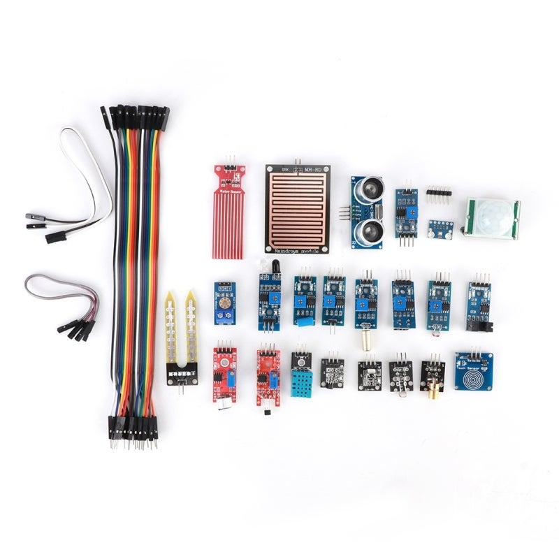 مجموعة وحدات المستشعرات: أكثر من 12 وحدة تم اختبارها مسبقًا، متوافقة مع Rpi و Stm32 - مجموعة مكونات سهلة للمبتدئين لمحبي تعلم الروبوتيك والالكترونيك الذاتية - Image 1