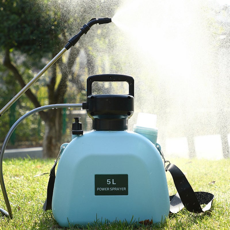 Electric Sprayer 5L Green: USB Rechargeable With Multiple Watering Modes - Easy to Use Shouldered Sprinkler for Home Gardening, Car Washing and Window Cleaning - Image 2