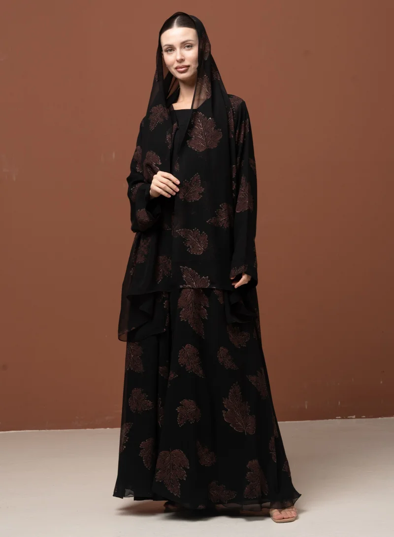 Front open abaya with sheila