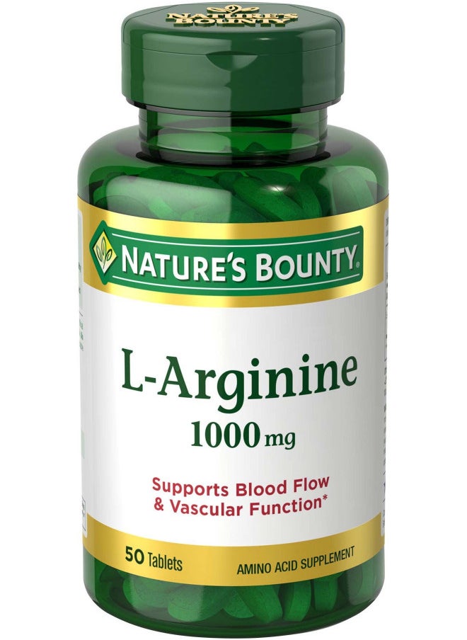 Nature's Bounty L-Arginine, Supports Blood Flow and Vascular Function, 1000 mg, Tablets, 50 Ct - pzsku/ZC72FAF252E06433D1FC4Z/45/_/1727378212/66ed050f-9d99-4769-8e49-f93997b49471