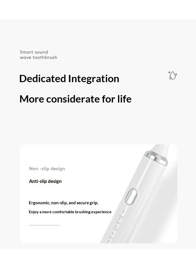 فرشاة أسنان كهربائية قابلة لإعادة الشحن، فرشاة أسنان صوتية بشعيرات ناعمة، شحن USB، مقاومة للماء، مناسبة للبالغين والسفر - Image 5