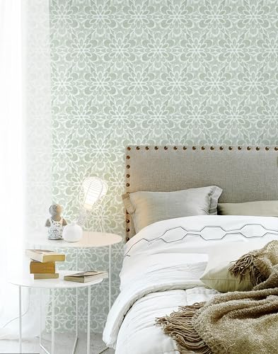 EeeComing Green Peel and Stick Wallpaper Modern Contact Paper Boho Wall Paper Floral Removable Wallpaper for Bedroom Self Adhesive Roll for Countertop Cabinet Drawer Vinyl 118.1” x17.3” - Image 4
