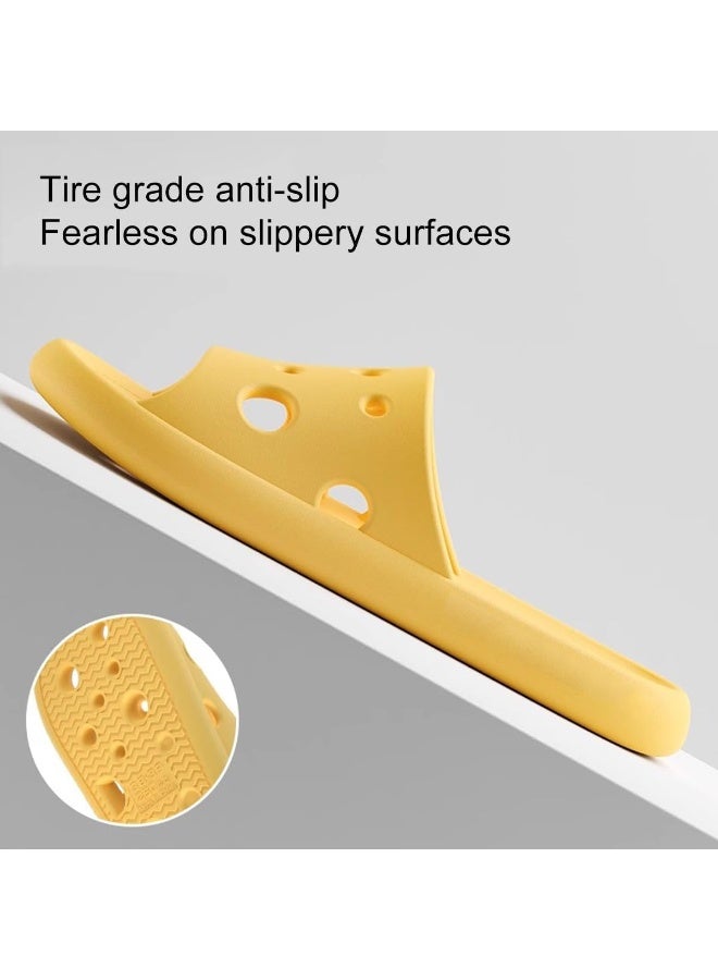 فلاي رود نعال تشيز للجنسين، نعال حمام مضادة للانزلاق، نعال صيفية سريعة الجفاف بفتحة تصريف، نعال منزلية لطيفة (وردي، مقاس 38-39) - Image 2