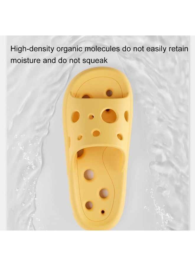 فلاي رود نعال تشيز للجنسين، نعال حمام مضادة للانزلاق، نعال صيفية سريعة الجفاف بفتحة تصريف، نعال منزلية لطيفة (وردي، مقاس 38-39) - Image 4
