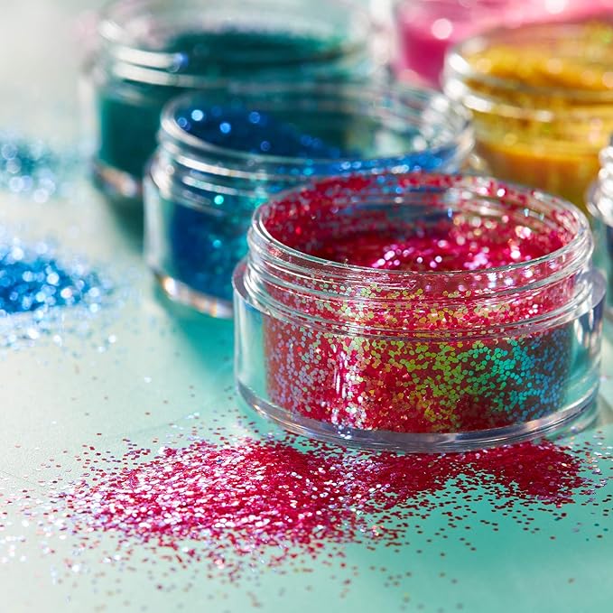 Iridescent Glitter Shakers by Moon Glitter Blue Cosmetic Festival Makeup Glitter for Face Body Nails Hair Lips 5g
