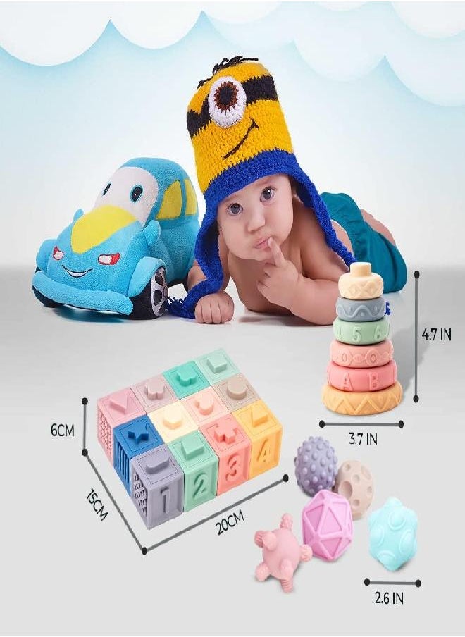 Generic - 24 Pack Montessori Toys for Babies | 3 in 1 Baby Toys Bundle | Stacking & Nesting Toys | Baby Toys 6 to 12 Months |Teething Toys for Babies Upto-6 Months | Educational Toys - Image 1