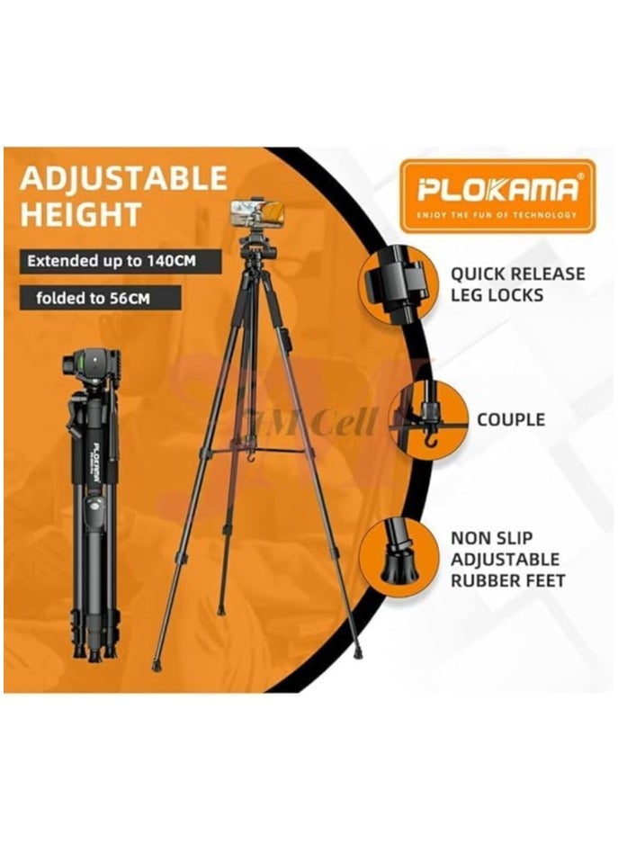 PLOKAMA PK 9950 Tripod 360° 150CM Camera Camcorder Stand for Photography, Compatible with Mobile Phones and Cameras - Image 3