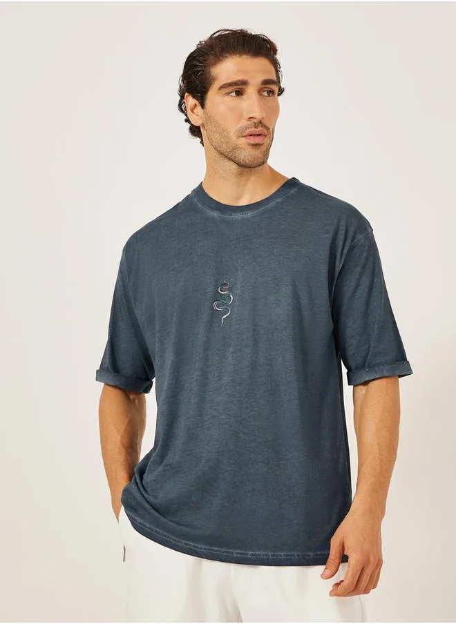 Styli Snake Embroidered Oversized T-Shirt