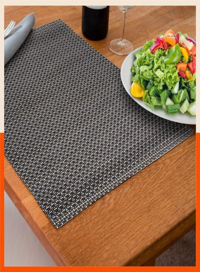 Bathla Matworks - Liam Woven PVC Table mats/Placemats for Home Dining Table | Heat-Resistant, Reversible & Washable | (Set of 6-45cm x 30cm) - Image 2