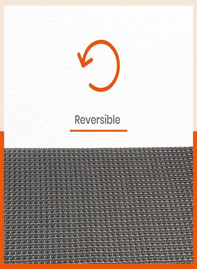 Bathla Matworks - Liam Woven PVC Table mats/Placemats for Home Dining Table | Heat-Resistant, Reversible & Washable | (Set of 6-45cm x 30cm) - Image 4