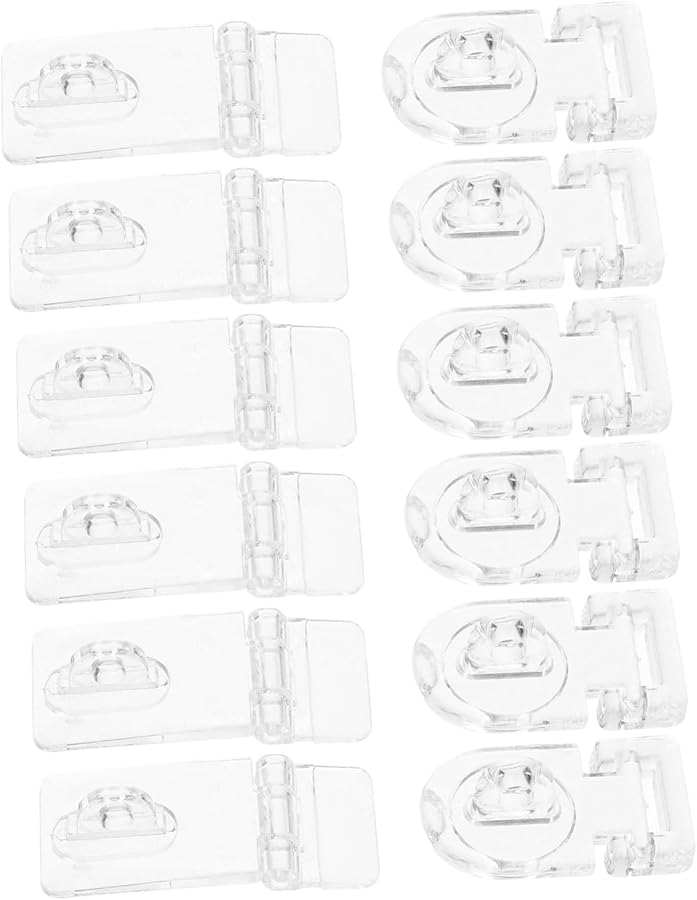 PartyKindom 60pcs Transparent Jewelry Box Locks No Drill Required 5 Pack - Image 3