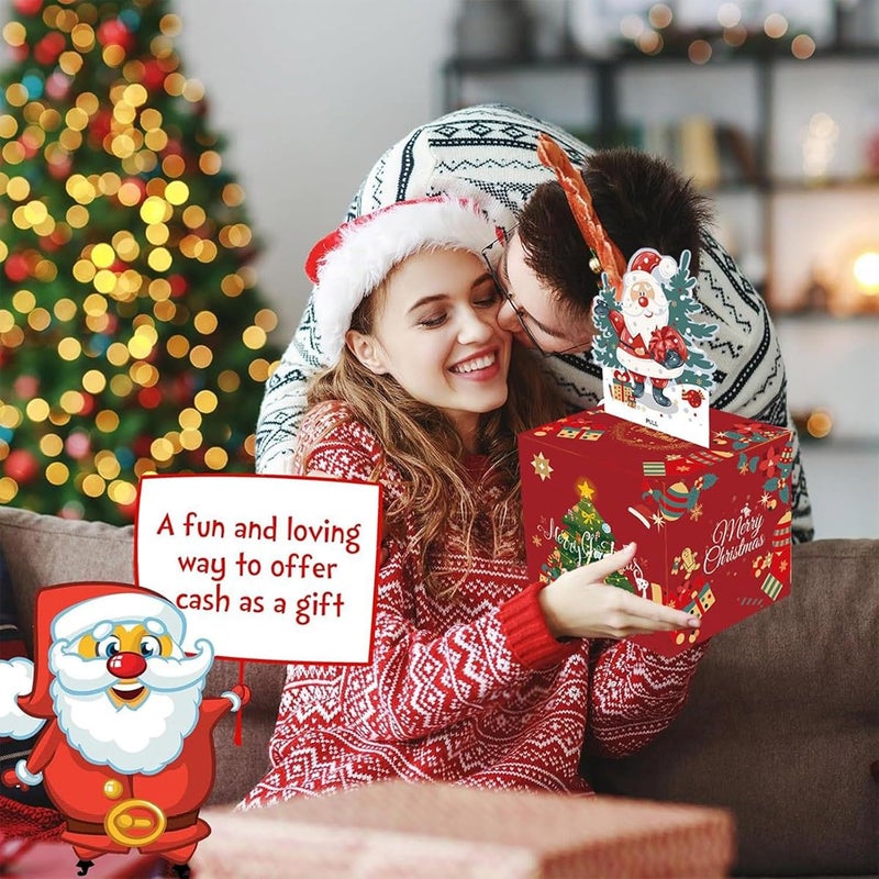 Mienocol Christmas Money Gift Box for Cash with Pull Out,Money Roll Gift Box,Funny Pull Cash from Money Case Novelty Festival Cash Drawer for Christmas Surprise - Image 3