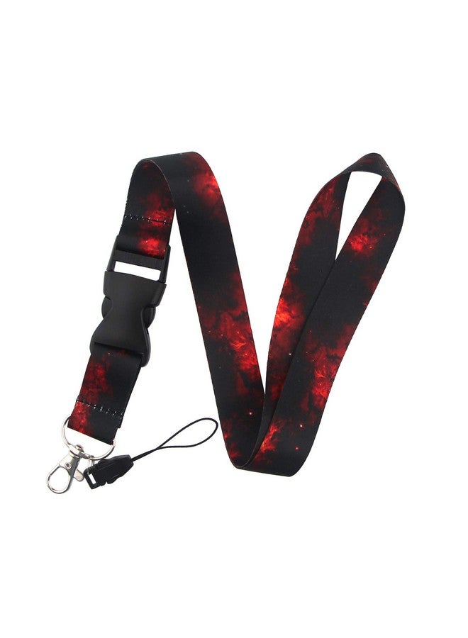 DMLSKY Black Red Lanyard For Keys Keychain Id Badge Holder With Safe Removable Black Buckle & Metal Spring Clip Cool For Guy Adult Teen - Image 1
