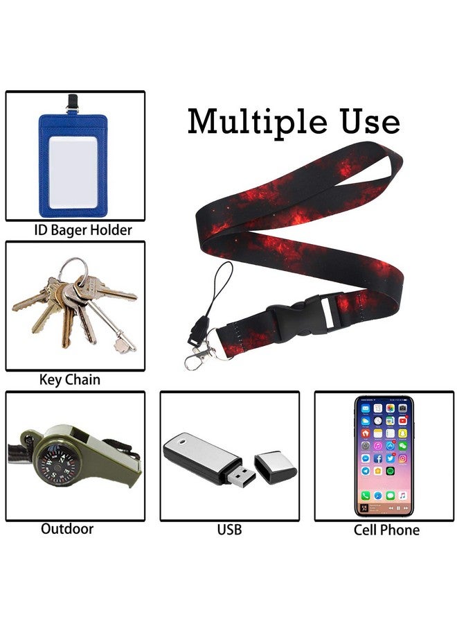 DMLSKY Black Red Lanyard For Keys Keychain Id Badge Holder With Safe Removable Black Buckle & Metal Spring Clip Cool For Guy Adult Teen - Image 5