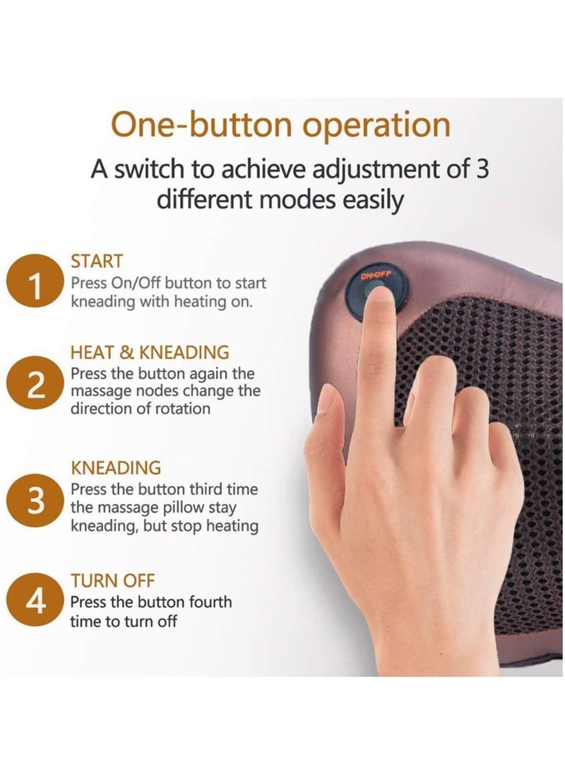 Snow Sonew Electronic Massage Pillow Shiatsu Deep Kneading Neck Back Shoulder Massager Cushion 8 Rollers with Heat for Car, Home, Office Black  - Image 2