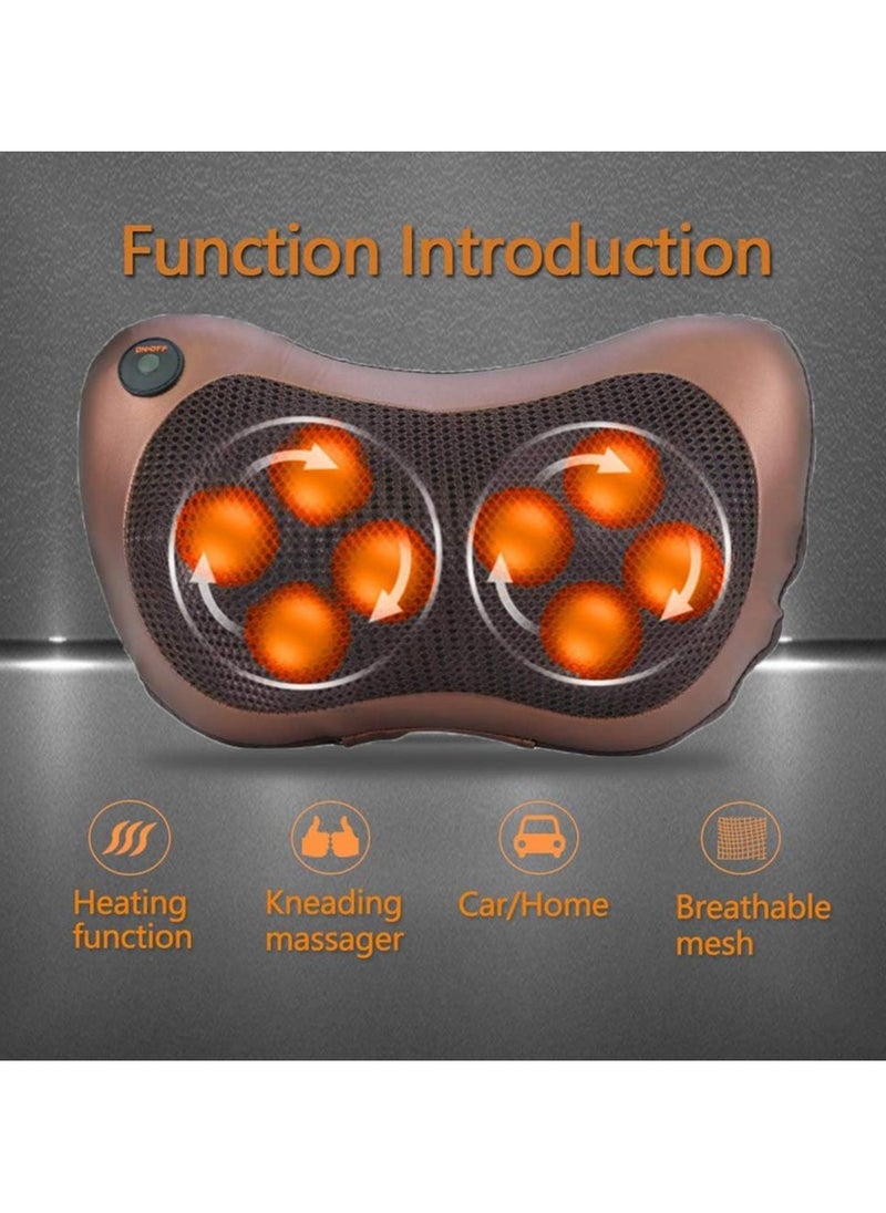 Snow Sonew Electronic Massage Pillow Shiatsu Deep Kneading Neck Back Shoulder Massager Cushion 8 Rollers with Heat for Car, Home, Office Black  - Image 4