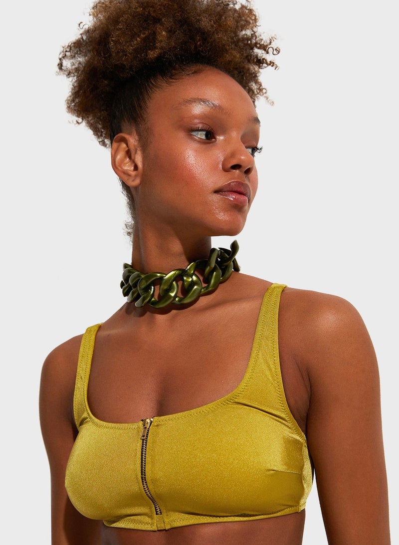 JUNE Zip Neck Bikini Top - Image 3