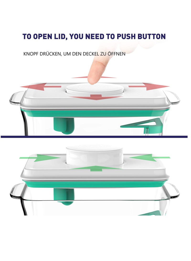 SYOSI علبة SYOSI Formula Conatiner، موزع مسحوق حليب الأطفال بزر واحد مع ملعقة، حاويات تخزين طعام محكمة الغلق وخالية من مادة BPA مع غطاء للحليب الصناعي والقهوة والحبوب والدقيق (1700 مل) - Image 5