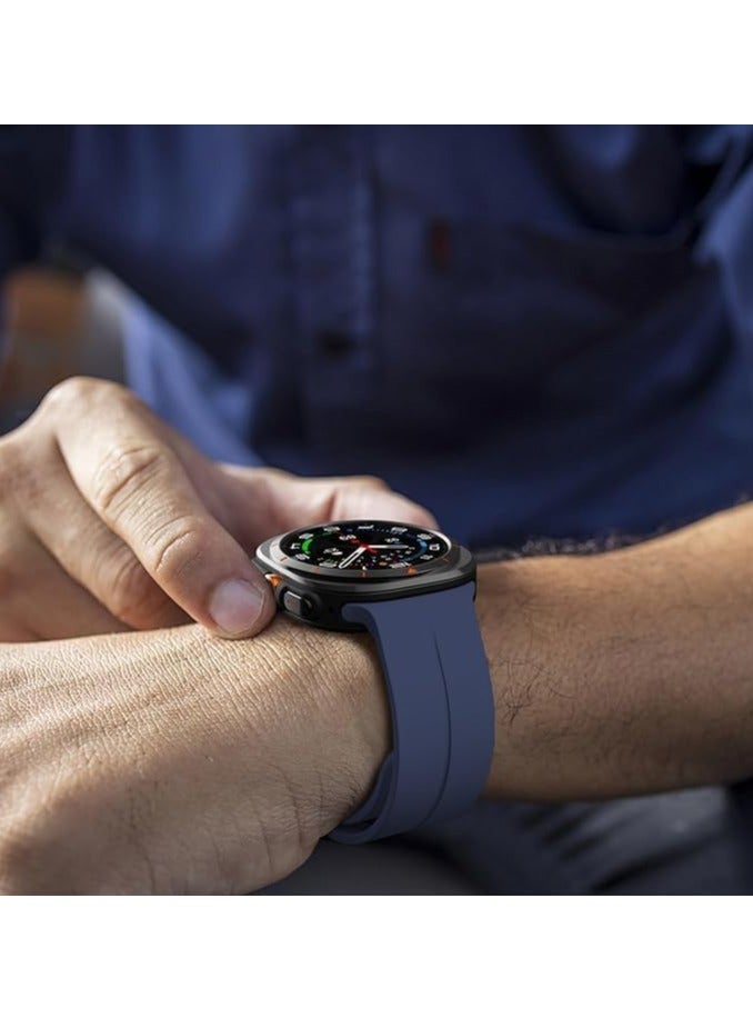 ميجوفاست سوار ساعة من السيليكون الناعم مع إبزيم مغناطيسي، حزام ساعة رياضي لساعة سامسونج جالاكسي الترا 47 ملم، سوار سيليكون مغناطيسي متوافق مع ساعة جالاكسي 7 الترا باند - Image 2