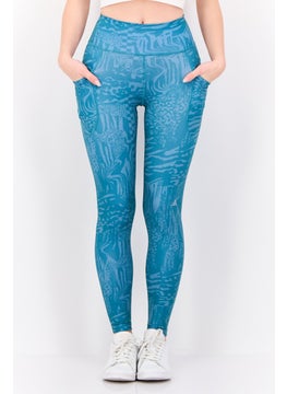 Adidas Women Tight Fit Daily Running Leggings, Teal Green  - Image 1