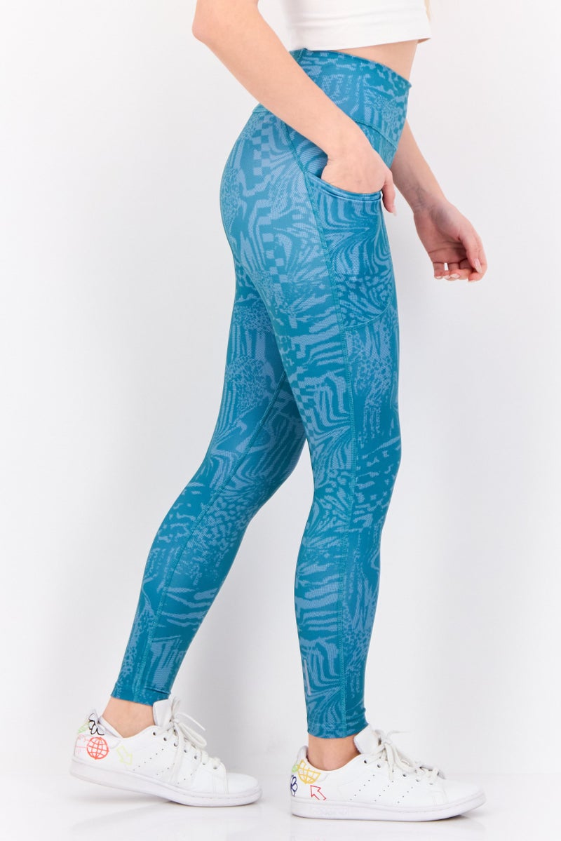 Adidas Women Tight Fit Daily Running Leggings, Teal Green - Image 4