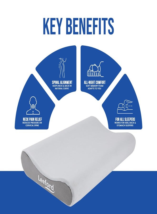 Leeford Contoured Cervical Pillow for Neck Pain, Spondylitis, Cervical | PU Foam Neck Support for Pain Relief & Better Sleep - Image 3