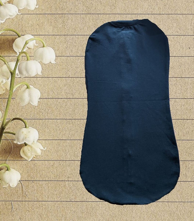 MammaChamp New Born Baby Zip POD with CapSwaddleSpandex Sleeping BagSack BlanketsPlain Blue Color 04Months Pack of 1 - Image 2