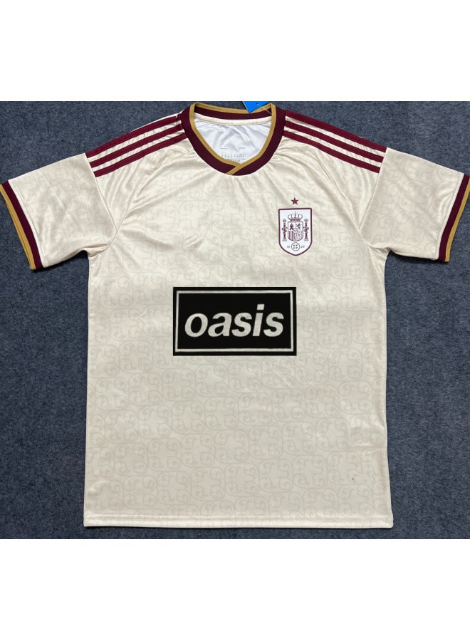 National Team Oasis Collaboration Printed Football Jersey Spain England Trendy Thai Version Jersey