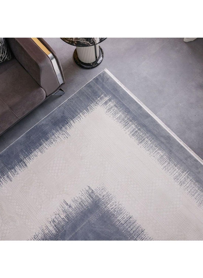 DANUBE HOME Luxura Artsilk Modern Contemporary Rug  Acrylic Area Rug Floor Covering L300xW200cm-Blue  - Image 1