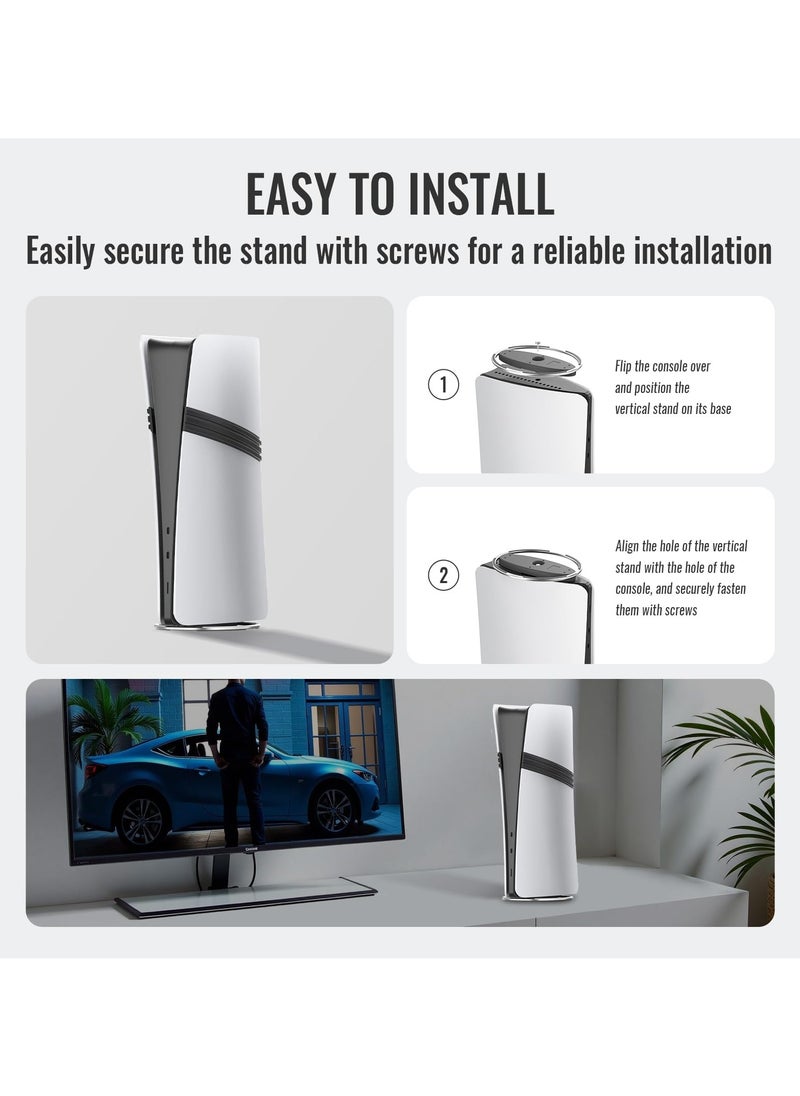Generic - Game Console Docking Stand for PS5 Pro/Slim Game Console Upright Stand for PS5 Console All Series Universal (Silver) - Image 1