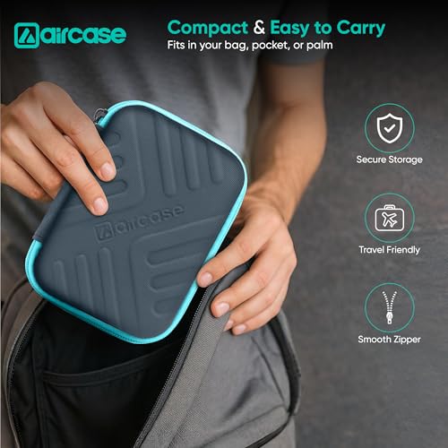 AirCase 2.5 Inch External Hard Drive Case with Shockproof EVA Hardshell & Soft Lining | Travel Organizer Pouch with Mesh Pocket, Zipper Closure for HDD/SSD, Earphones, Charger & Gadgets(Grey) - Image 4