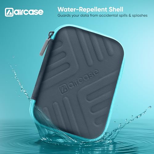 AirCase 2.5 Inch External Hard Drive Case with Shockproof EVA Hardshell & Soft Lining | Travel Organizer Pouch with Mesh Pocket, Zipper Closure for HDD/SSD, Earphones, Charger & Gadgets(Grey) - Image 3