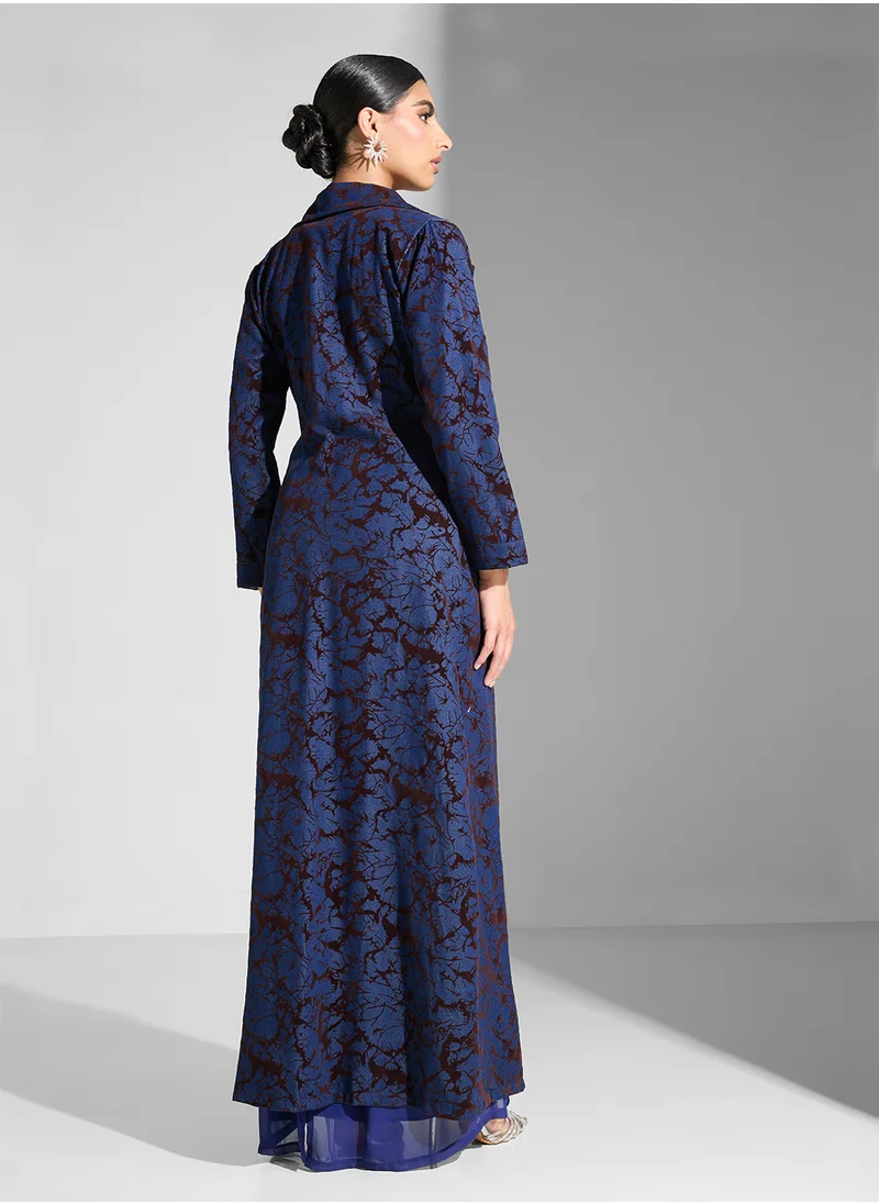 Golden Apple Printed Long Sleeves Maxi Dress
