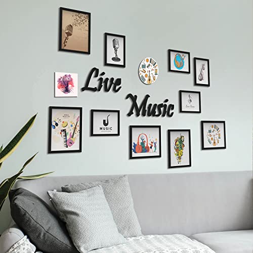 RANDOM Photo Frame For Wall Set of 10 3D Collage photo frames with LIVE MUSIC Plaque For Home Decoration, Wall Decor (8"X10"=5pcs,6"x8"=5pcs) - Image 1
