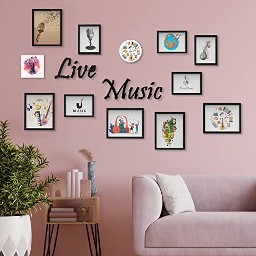 RANDOM Photo Frame For Wall Set of 10 3D Collage photo frames with LIVE MUSIC Plaque For Home Decoration, Wall Decor (8"X10"=5pcs,6"x8"=5pcs) - Image 2