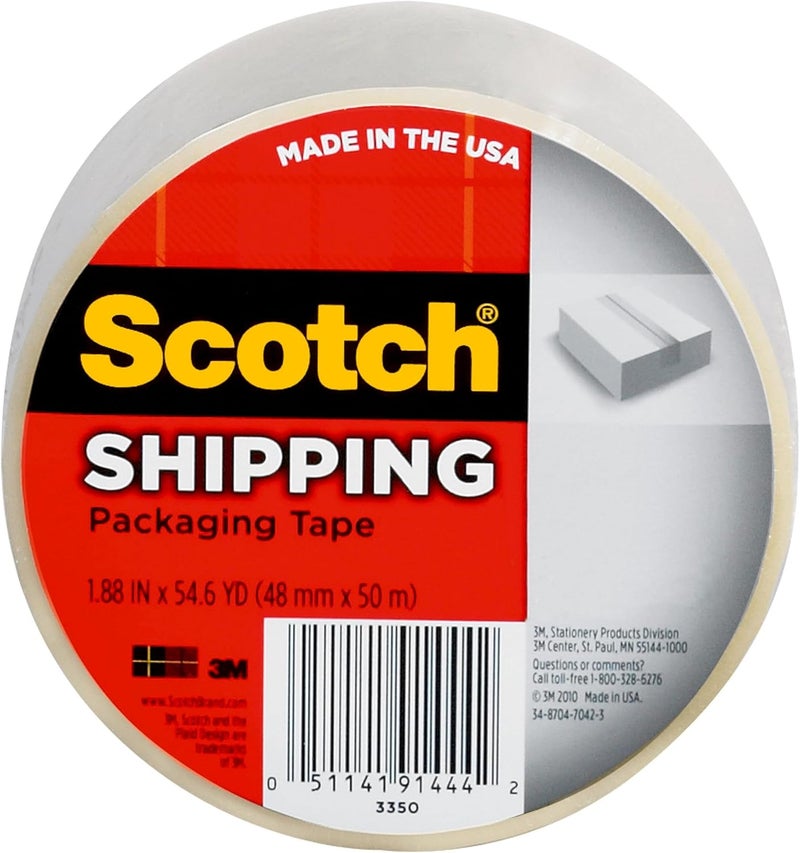Scotch  Shipping Packaging Tape, 1.88" X 54.6 Yd, 1 Roll (3350) - Image 1