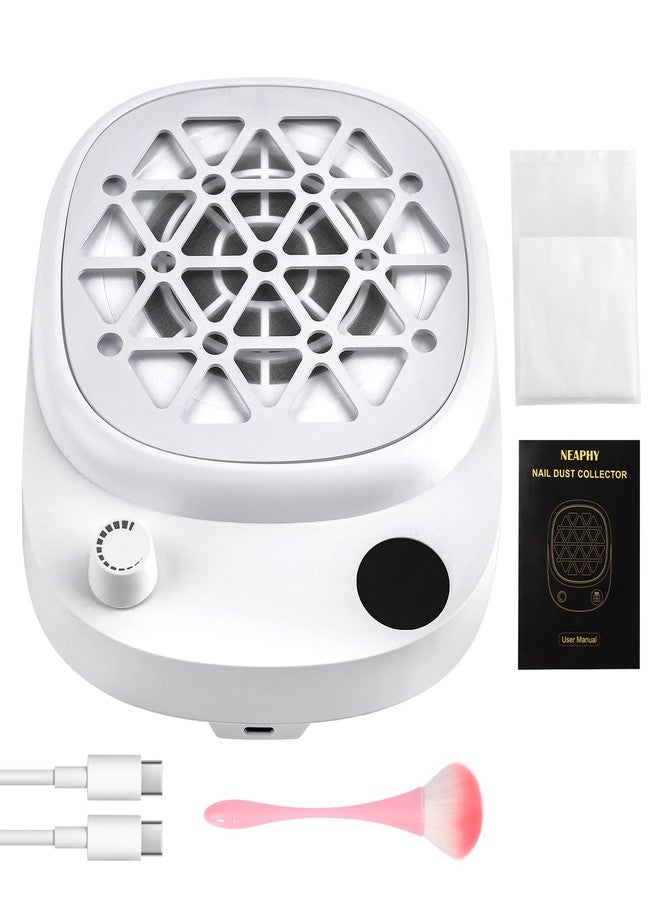 heemeei Nail Dust Collector, heemeei Protable 10 Speeds Dust Collector Nail Tech with 30 Pcs Disposable Filter Papers, 6000RPM Powerful Lightweight Nail Vacuum for Beginner Acrylic Nail Manicure Home Salon - Image 1