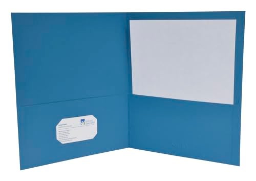 School Smart 2-Pocket Folders, Light Blue, Pack of 25 - Image 4