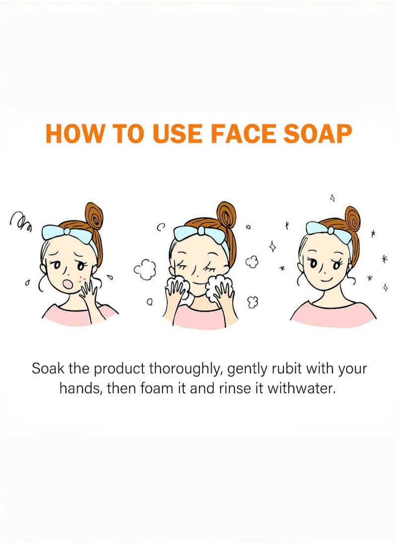 MOOYAM - Koji Acid Soap for Dark Spots Turmeric Soap for Face and Body Kojic Acid Soap Skin Brightening Tumeric Soap for Acne Dark Spots Hand Soap Bar Acne Curcuma Soap for Blemishes Pimples Face Wash，2 Bars/Box (Packaging May Vary) - Image 1