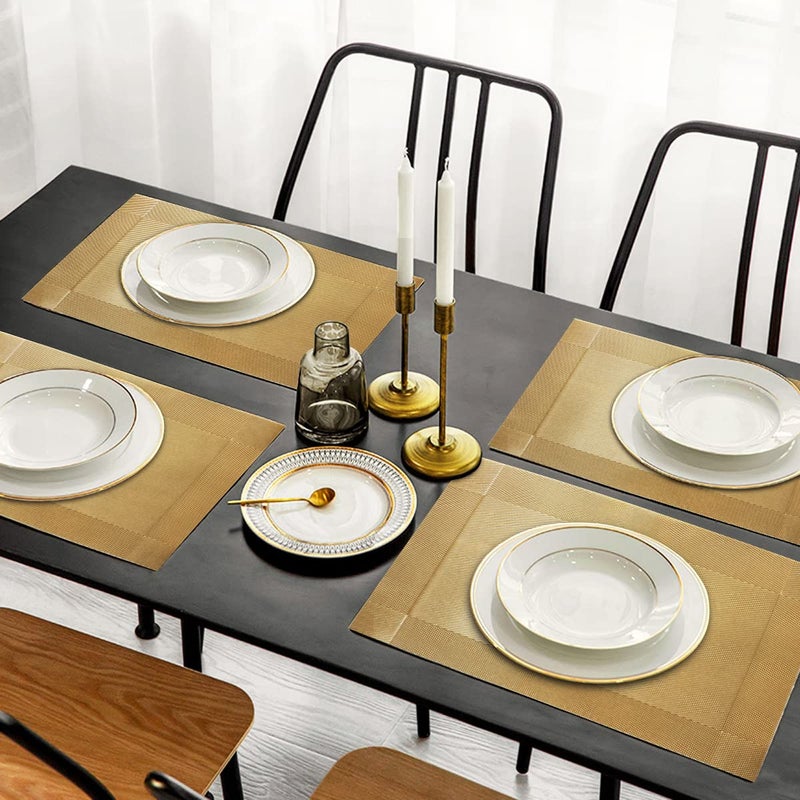 Trophable Placemats Set of 6, Table Placemats Heat Resistant Woven Placemats Washable PVC Place Mats Woven Vinyl Placemats Non-Slip Stain Resistant Kitchen Table Placemats Easy to Cleanâ€¦ - Image 2