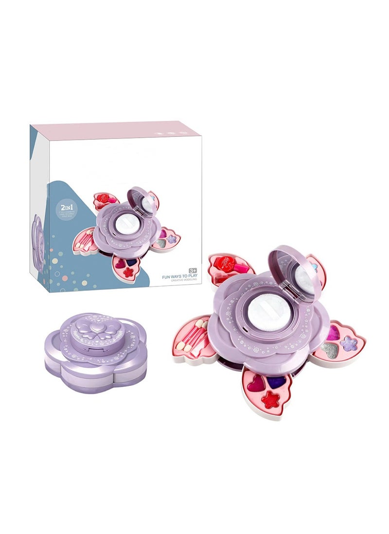 Angle city Children's makeup box Toy makeup box petal beauty box, rotate 3 layers, princess, girl, child, child, birthday gift, girl, soluble in water, easy to scrub, color box  - Image 2