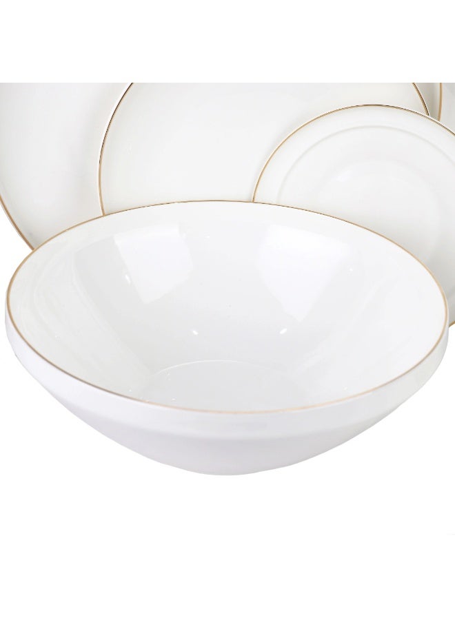 alsaifhome Porcelain dinnerware set - 38 pieces, white with a gold frame - Image 2
