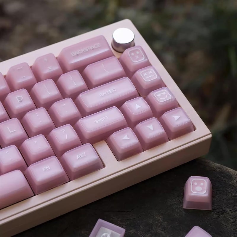 Sumgsn 142 Keys Doubleshot Pink Jade Keycaps SA Profile Keycap Set Fit for 61/64/87/104/108 Cherry Mx Switches Mechanical Keyboard - Image 1