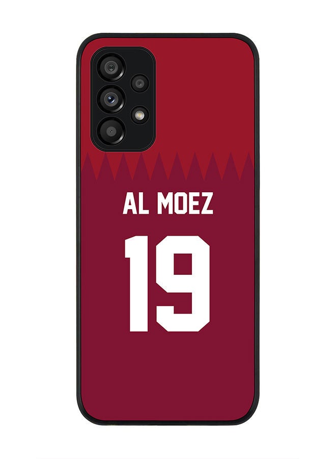 Stylizedd Rugged Black edge case for Samsung Galaxy A23 (LTE/4G) Slim fit Soft Case Flexible Rubber Edges Anti Drop TPU Gel Thin Cover - Football Team - Qatar Player Name - Al Moez - Image 1