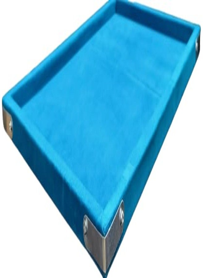 SENTONI Velvet Jewellery Display & Beading Tray | 14 x 10 Inch | Multipurpose Organizer Tray for Jewellery, Beads, Rings, Earrings & Showcase (Set of 2) (Sky Blue) - Image 5